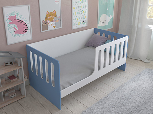 Детская кровать  Кровать Астра 12 без ящика Белый/Голубой