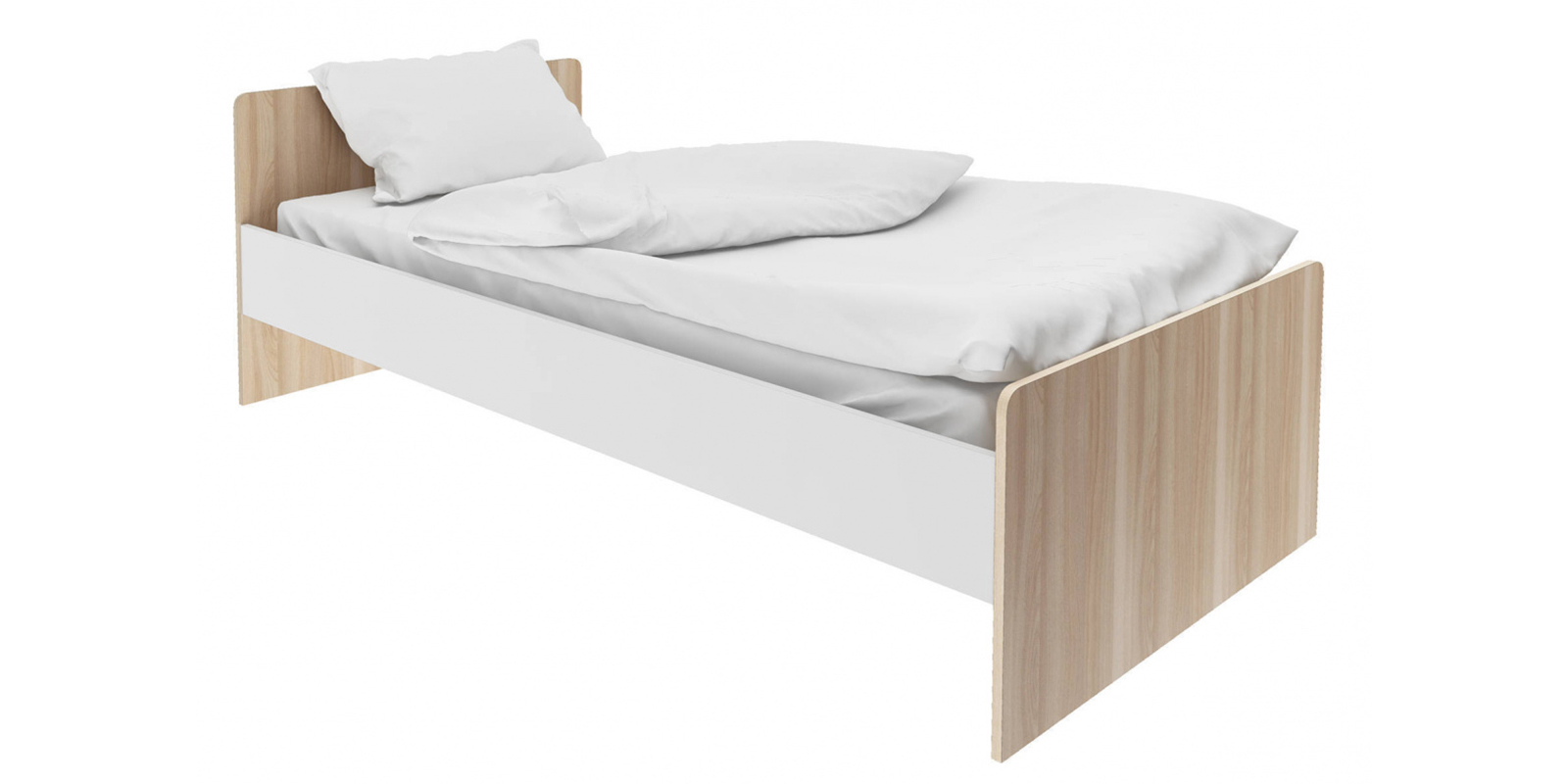 Кровать односпальная 190х90 Акварель (ясень песочный/белый) HomeMe