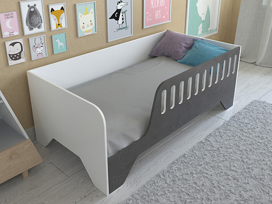Детская кровать  Кровать Астра 13 Белый/Железный Камень