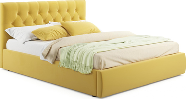 Мягкая кровать Verona 1800 желтая с ортопедическим основанием