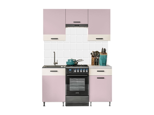 Кухонный гарнитур Кухня Лдсп Рио 1500 (Розовый, Белый) Кухня ЛДСП Рио 1500 (Розовый, Белый)