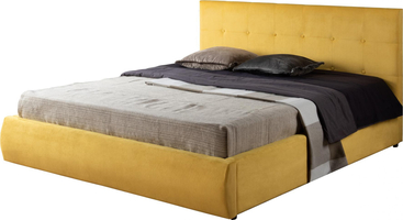 Мягкая кровать &quot;Selesta&quot; 1400 желтая с матрасом ГОСТ с