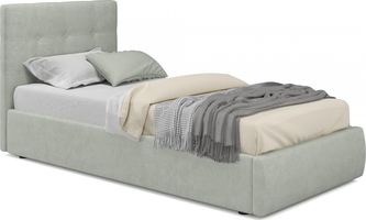 Мягкая кровать Selesta 900 кожа серый с подъемным механизмом