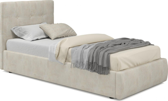 Мягкая кровать Selesta 900 кожа кремовый с подъемным механизмом